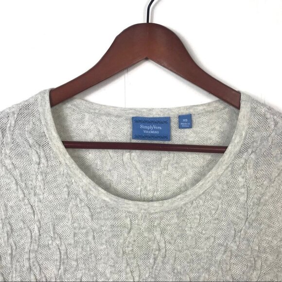 Simply Vera Wang Gray Knit Sweater Size XS - Picture 3 of 4